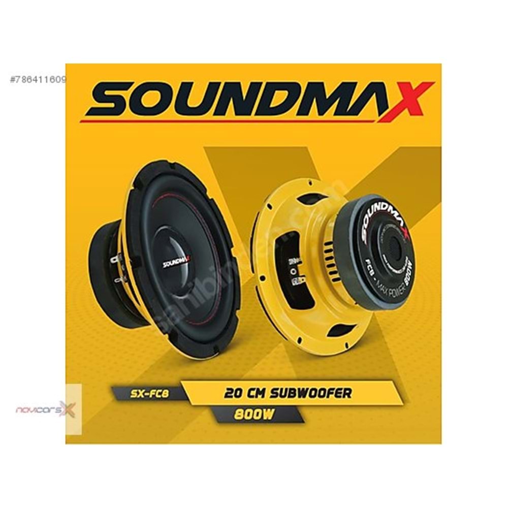 TR//SOUNDMAX SXFC8 20cm 800w Oto Bass Subwoofer