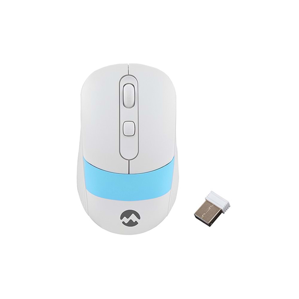 TR//EVEREST SM18 Usb Beyaz/Mavi 2.4Ghz Optik Kablosuz Mouse