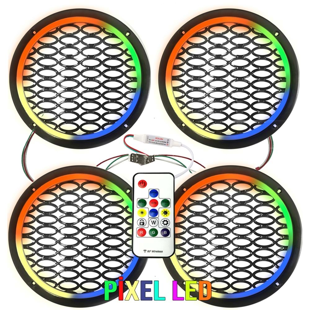 TRACOUSTICS PK5649 Pixel Ledli 16cm Hoparlör Kapak 4 Adet Animasyonlu