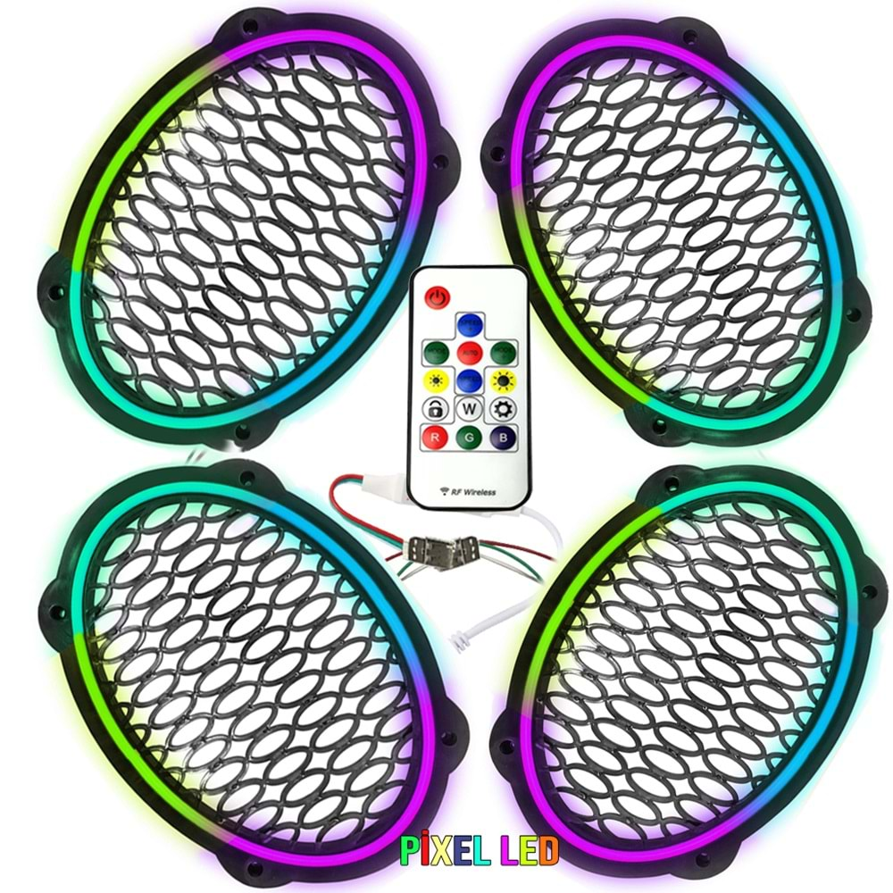 TRACOUSTICS PK5653 Pixel Ledli Oval Hoparlör Kapak 4adet Animasyonlu