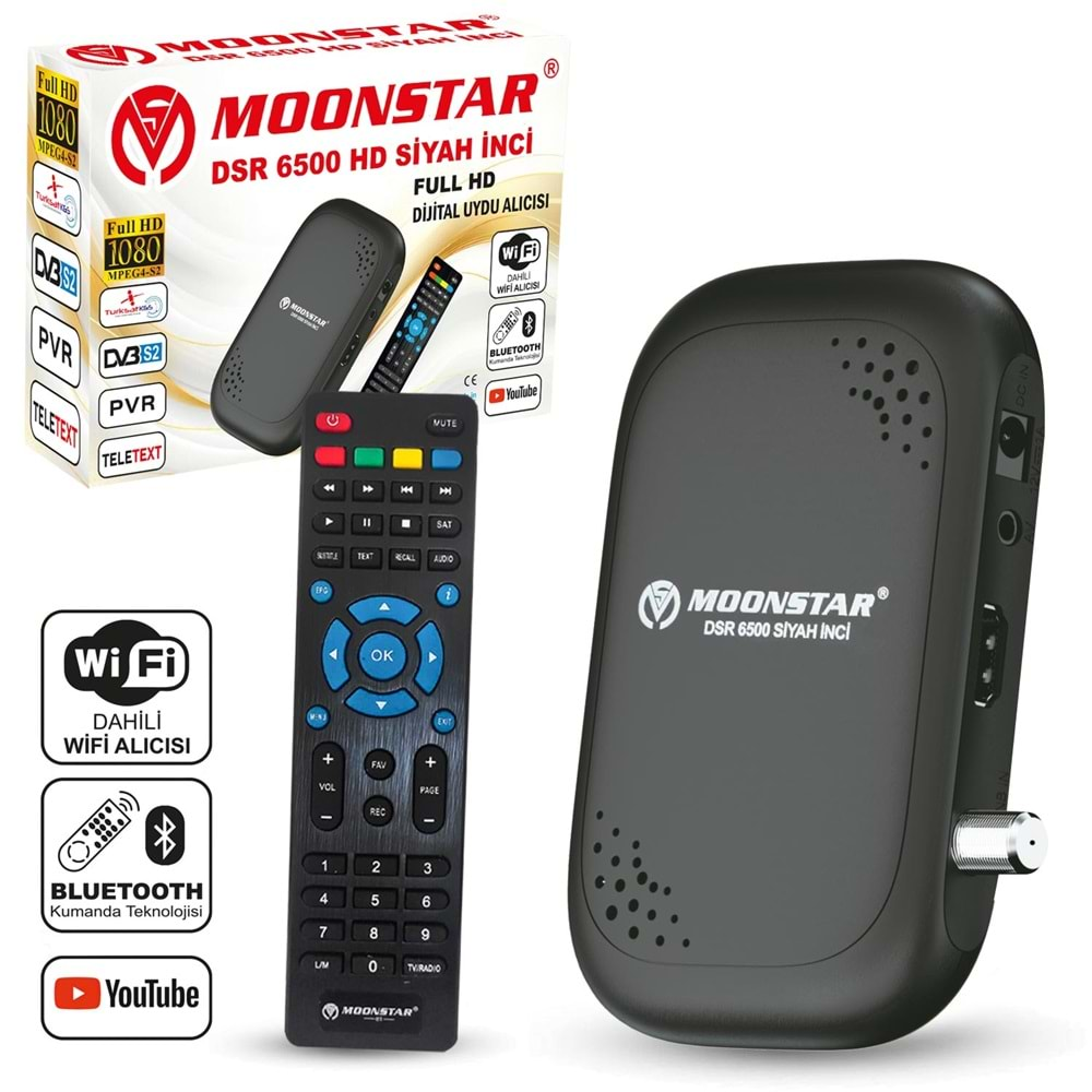 MOONSTAR DSR6500 Dahili Wifi Youtube Bluetooth UYDU ALICISI