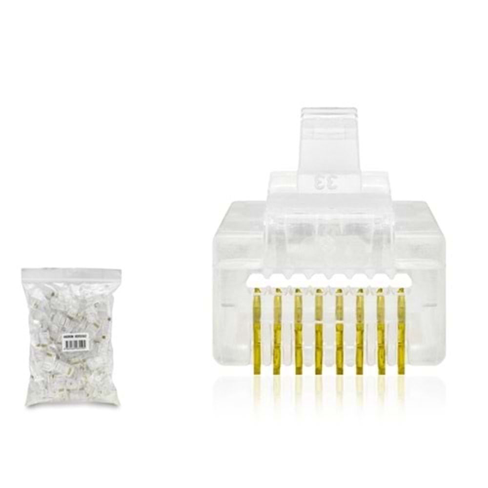HADRON HDX5062 CAT5 EZ RJ45 DELİKLİ KONNEKTÖR 100LÜ PK