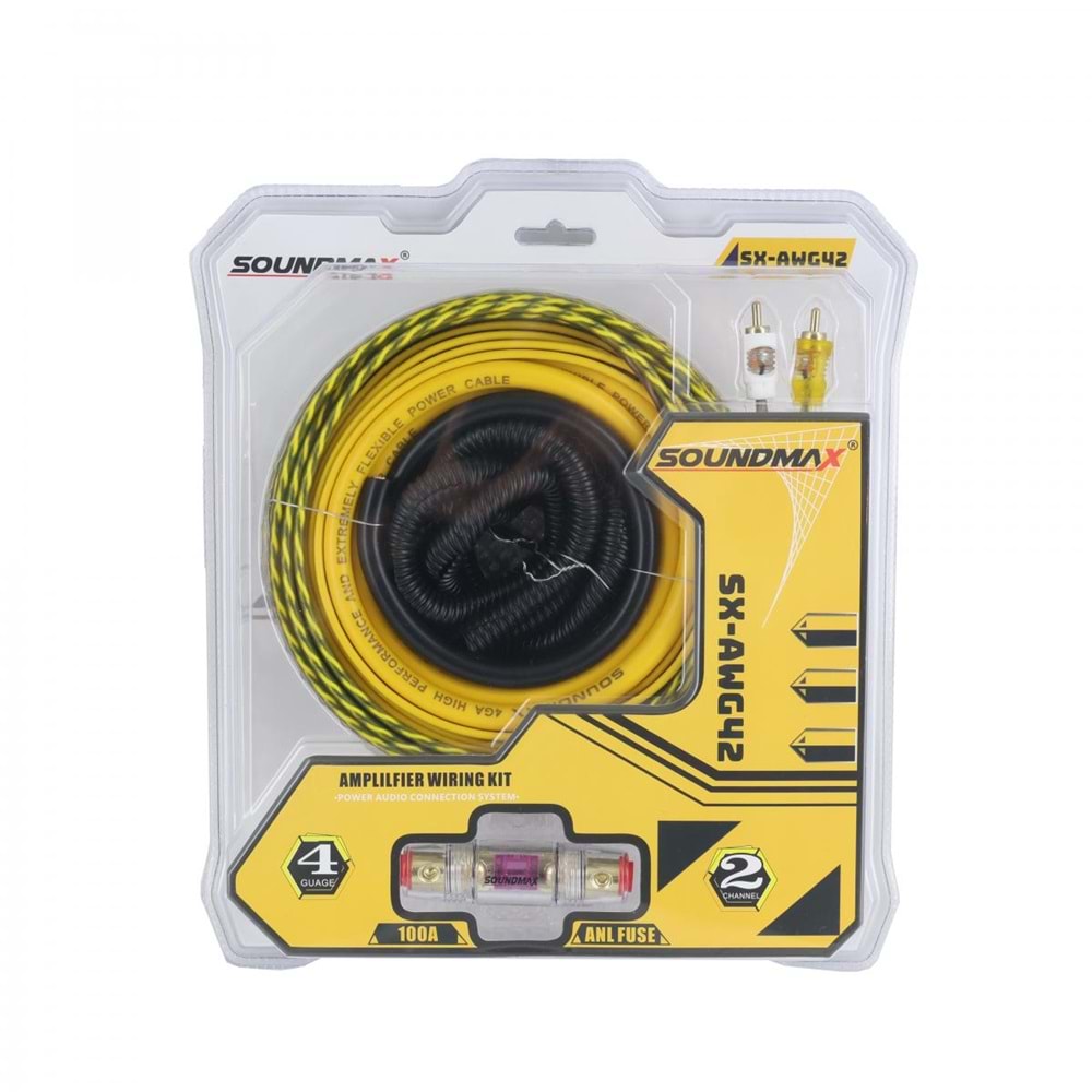 SOUNDMAX SXAWG42 100 A SİGORTA 4GA SET KABLO
