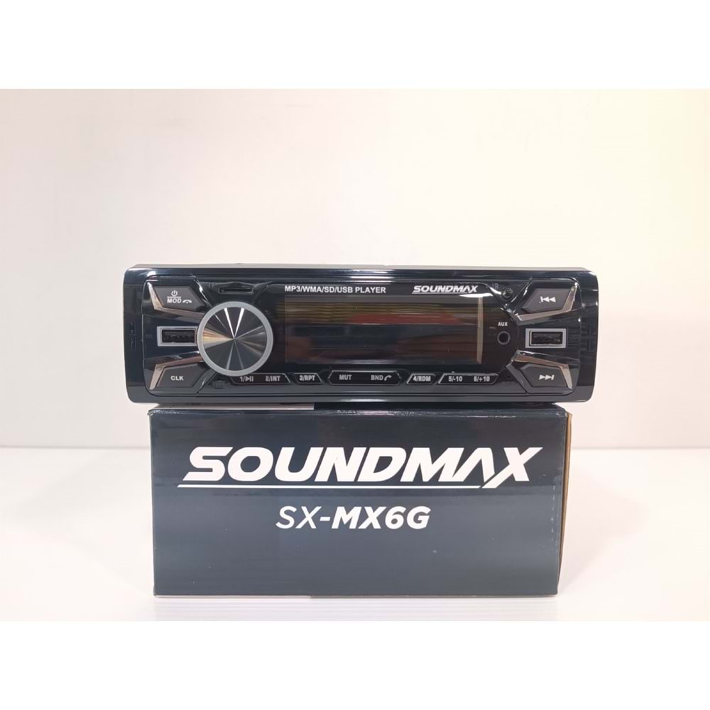 SOUNDMAX SXMX6G 4x50 Watt Çift Usb + Aux + Fm + Bluetooth Oto Teyp