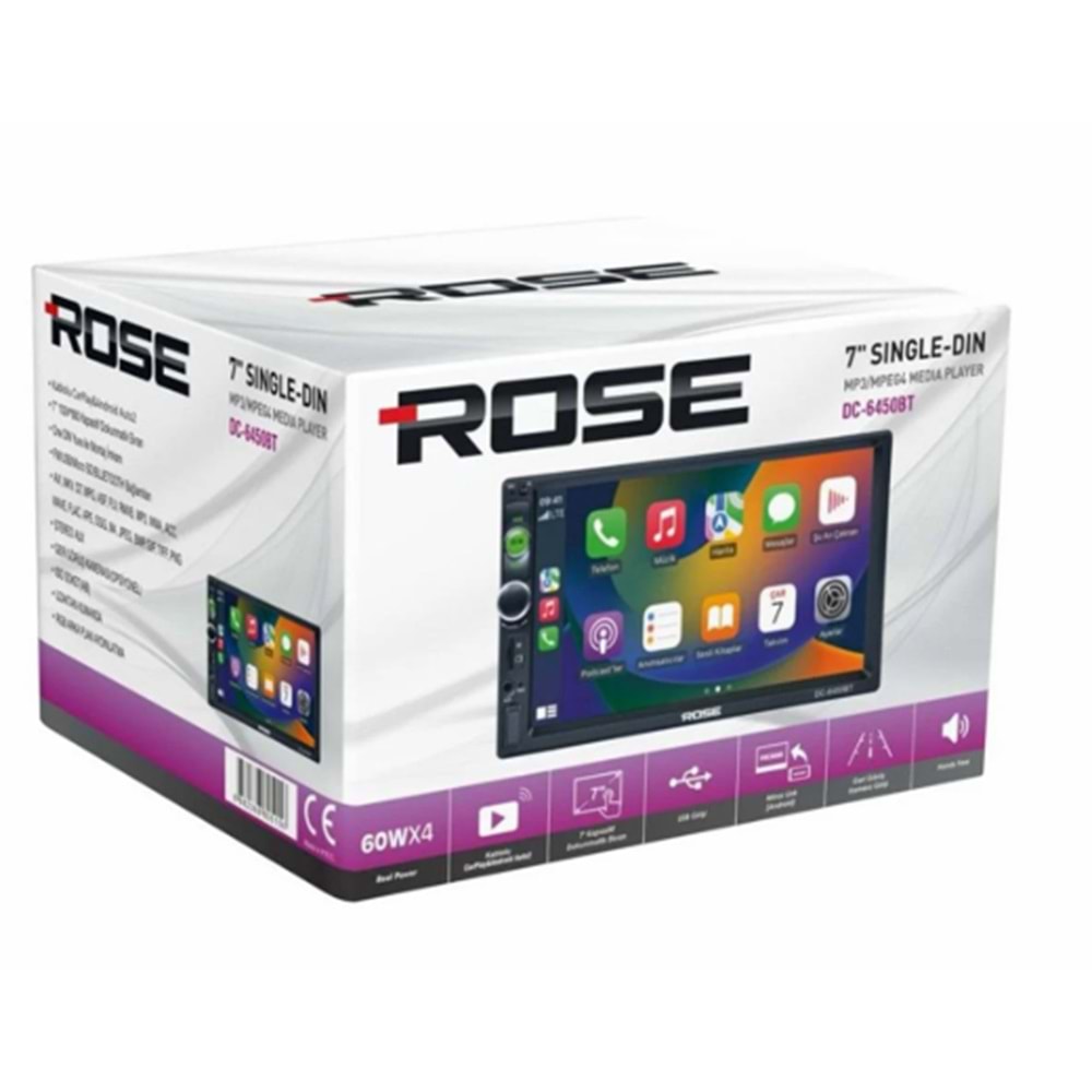 ROSE DC6450BT 4X60 CARPLAY ANDROİD AUTO TOFAŞ DOUBLE