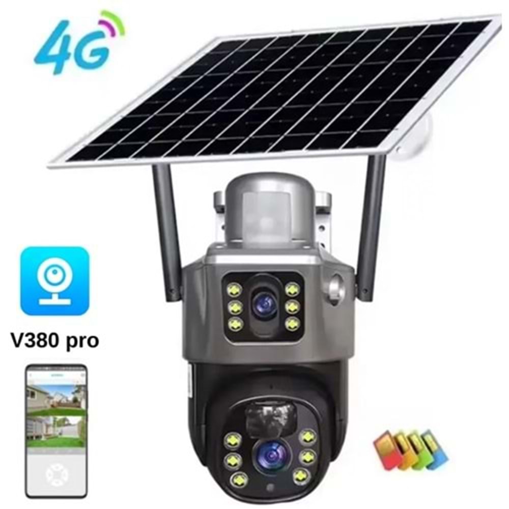 ROSE AHD30205 1080P Çift Lensli Sim Kartlı 3MP 4G Solar Kamera