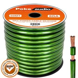 Poke PK-1402 8GA OFC Bakır Oto Anfi Power Kablo Silikon 50mt