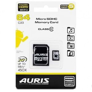 AURIS 64 GB SD Kart 3.0 Aktarım Hızı