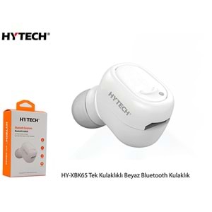 TR//Hytech HYXBK65 Tek Kulaklıklı Beyaz Siyah Bluetooth Kulaklık