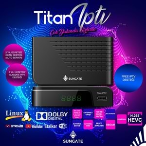 TR//SUNGATE Titan Akıllı Kumanda GMX6622D Linux İşlemcili Hd Uydu