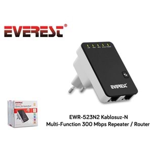 TR//EVEREST EWR523N2 Kablosuz-N300 Mbps Repeater+Bridge Client Router