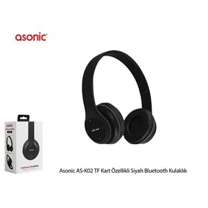 TR//Asonic ASK02 Siyah/Beyaz Karışık TF Kart Özellikli Bluetooth Kulaklık