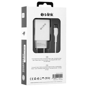 TR//S-link SLEC50T (SL-EC50T) 5V 2400MA Type-C Kablolu 2 USB Çıkışlı