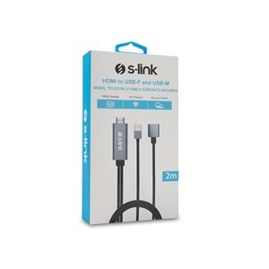SLİNK SLIPH25 HDMI to USB-F 2m Mobil Telefon Uyumlu Görüntü Aktarıcı Kablo