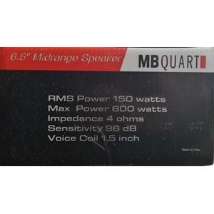 MB QUART MB65B 16 CM 150 RMS MAX 600W MIDRENGE