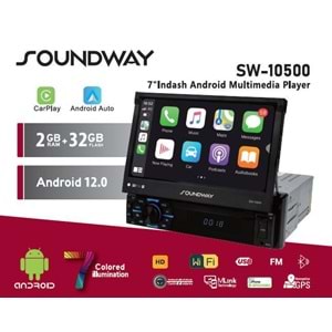 SOUNDWAY SW10500 ANDROİD İNDASH TEYP 2+32 GB RAM ANDROİD 12
