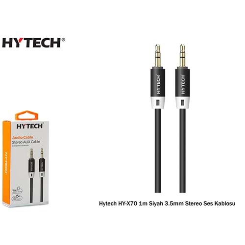 TR//Hytech HYX70 1m Siyah 3.5mm Stereo Ses Kablosu