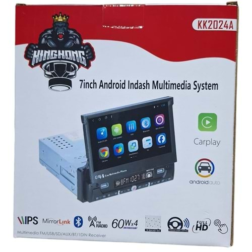 KINGKONG KK2024A 4X60 ANDROİD CARPLAY 2/32 RAM İNDASH TEYP