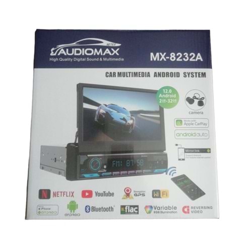 AUDIOMAX MX8232A ANDROİD İNDASH TEYP 7 İNCH MİRROR USB AUX
