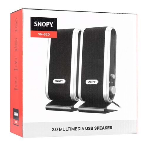 SNOPY SN820 2.0 Siyah/Gümüş Lcd İnce Tasarım USB Multimedia Speaker Hoparlör