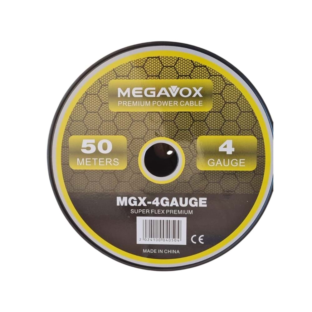 MEGAVOX MGX4GAUGE 50MT PREMIUM POWER CABLE