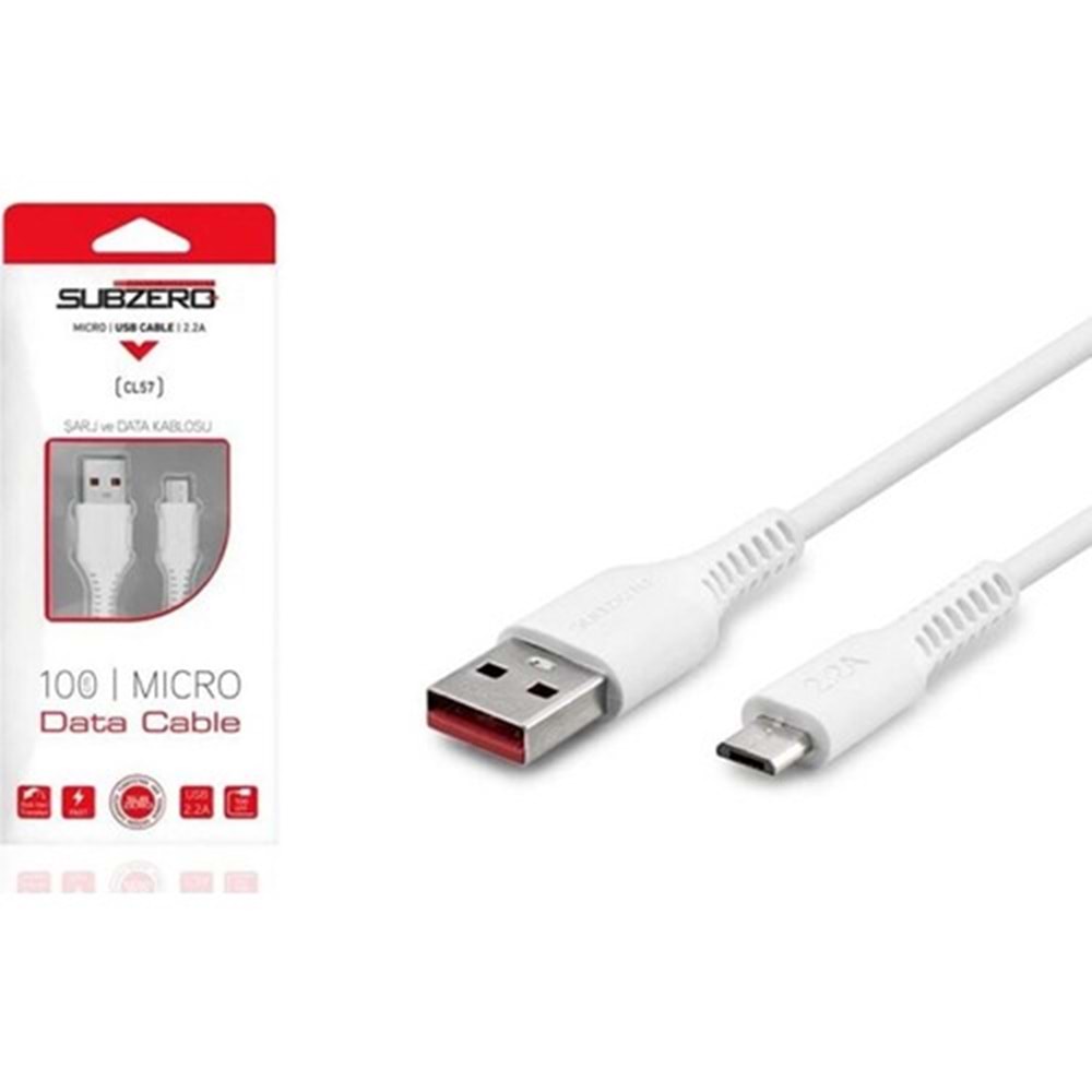 TR//Subzero CL57 Micro USB Şarj ve Data Kablo | Hızlı 2.2A - 1m -