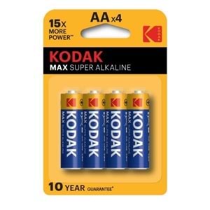 TR//KODAK Max Super Alkalıne Kalem Pil-AA Pakette 4 Adet