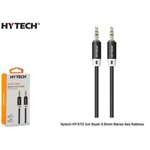 TR//Hytech HYX70 1m Siyah 3.5mm Stereo Ses Kablosu