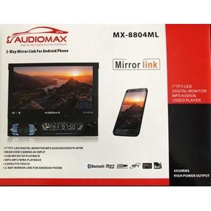 AUDIOMAX MX8804ML Mirrorlink Bluetooh Usb Mp3 Aux İNDASH TEYP