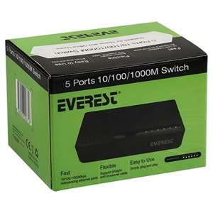 Everest ESW515G 5 Port 10/100/1000Mbps Gigabit Ethernet Switch Hub