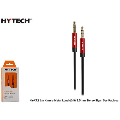 TR//HYTECH HYX72 1M KIRMIZI 3.5mm Stereo Ses Kablosu
